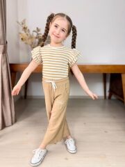 7137 BÜRÜMCÜK PANTOLON  KIZ ÇİZGİLİ TAKIM