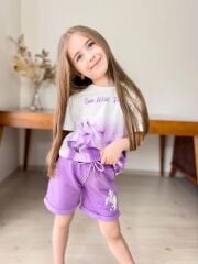 32105 DUBLE ŞORT AT BASKI GARSON 2li ŞORT TAKIM