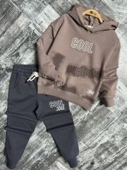 1321 COOL BASKI KAPÜŞONLU GARSON 2Lİ TAKIM