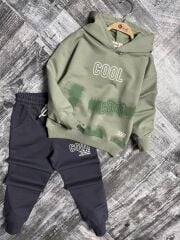 1321 COOL BASKI KAPÜŞONLU GARSON 2Lİ TAKIM