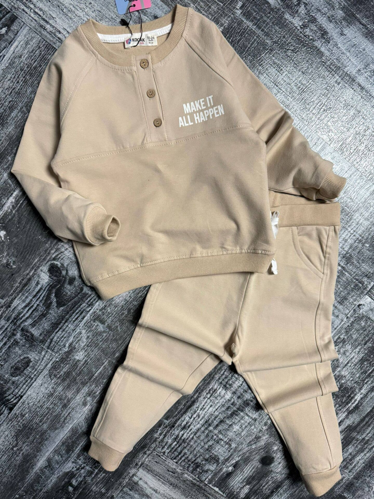 3334 DÜĞMELİ CEPLİ BEBE TAKIM