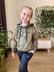 7121  FLOWER NAKIŞLI KADİFE KIZ GARSON 2Lİ TAKIM