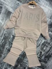 3352 PARİS TAŞ İŞLEMELİ GARSON 2Lİ KIZ TAKIM