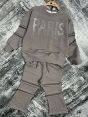 3352 PARİS TAŞ İŞLEMELİ GARSON 2Lİ KIZ TAKIM