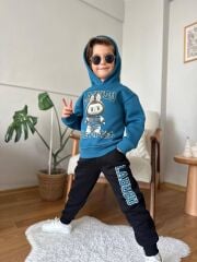 1354 LABUBU BASKI KAPÜŞONLU  2Lİ ERKEK TAKIM