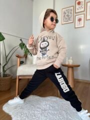 1354 LABUBU BASKI KAPÜŞONLU  2Lİ ERKEK TAKIM