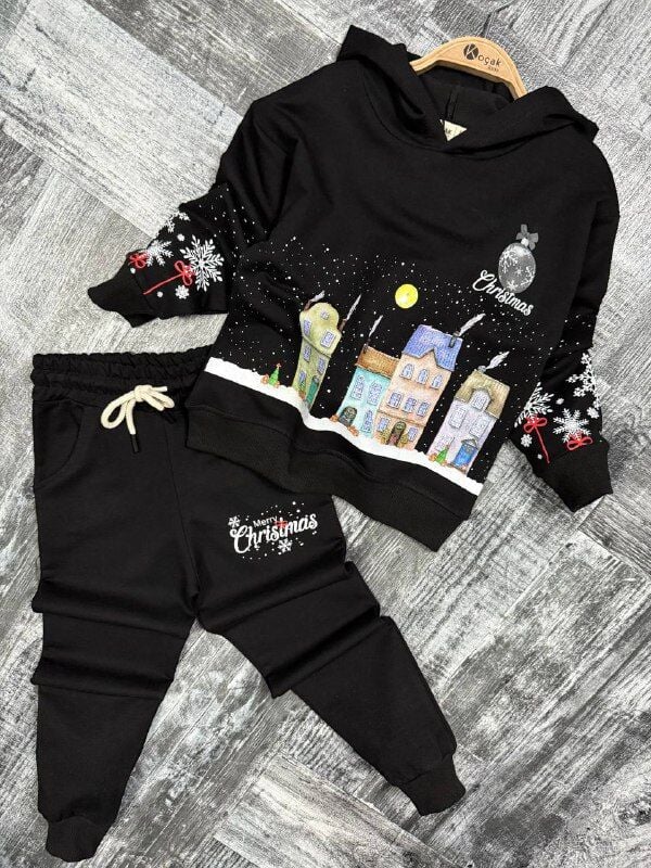 1372 KAPÜŞONLU CHRİSTİMAS CEPLİ  2Lİ TAKIM