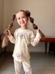 KELEBEK BASKI KIZ PİJAMA TAKIMI