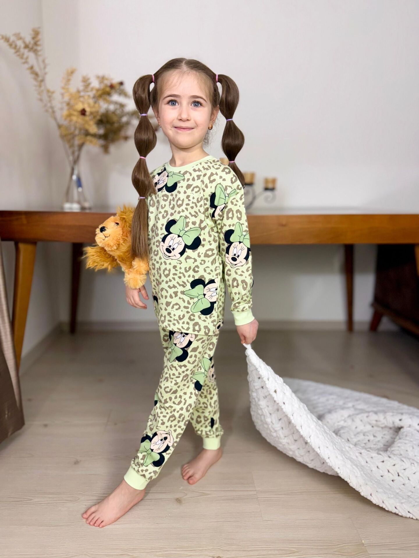 LEOPAR MİNNİE BASKI KIZ PİJAMA TAKIMI