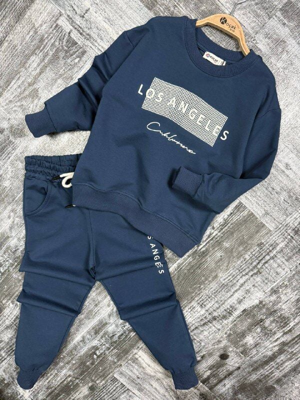 P1382 LOS ANGELES ENJEKSİYON BASKI CEPLİ 2 Lİ ERKEK TAKIM