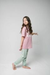 PAPATYABASKILI GARSON KIZ PİJAMA TAKIMI 8-14 yaş  6lı seri