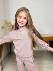 YARIM BALIKÇI DÜĞMELİ GARSON 2 LI KIZ  TAKIM