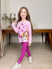 P 26-117  FİTİLLİ ALT SİMLİ PAW BASKI KIZ 2 Lİ TAKIM