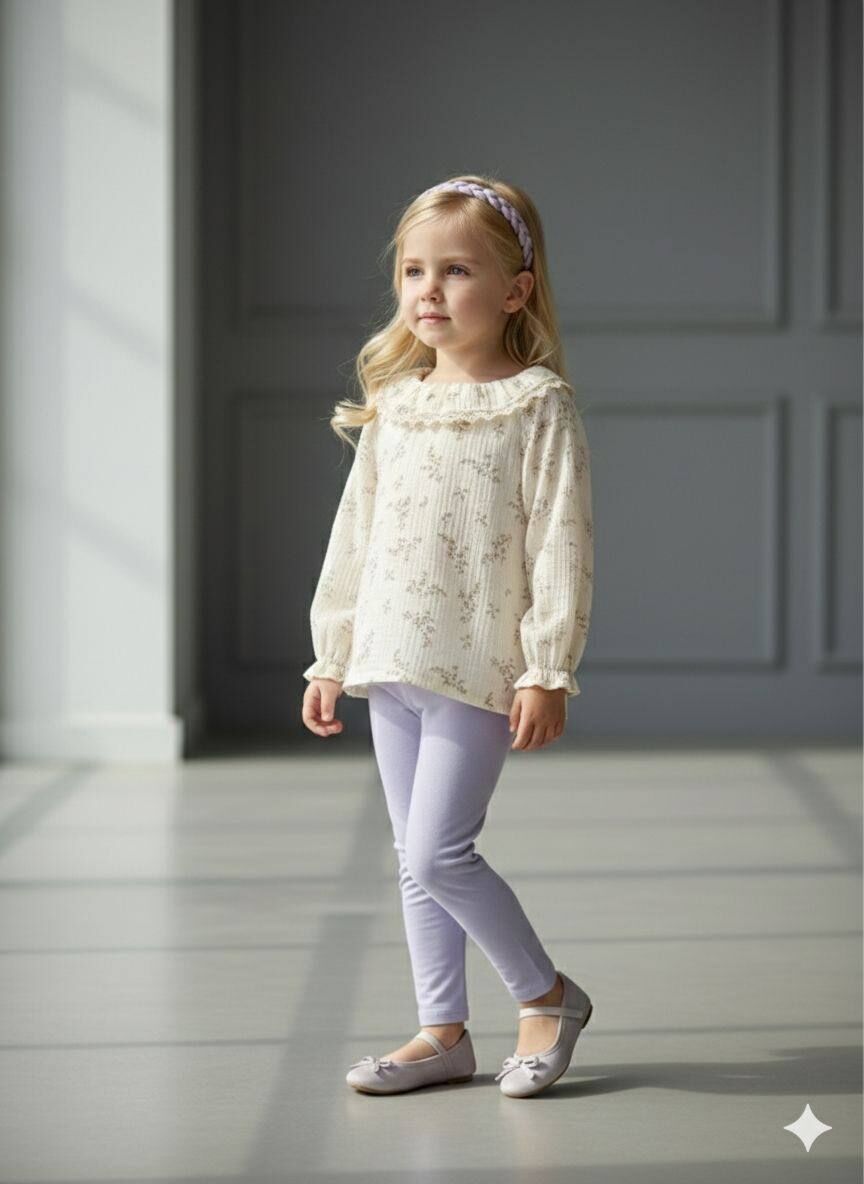 P 26-113 DANTEL YAKA MÜSLİN GÖMLEKLİ  2 Lİ KIZ BEBE TAKIM