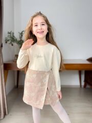 P 26-107 BRODE ŞORT ETEKLİ 2 Lİ KIZ TAKIM