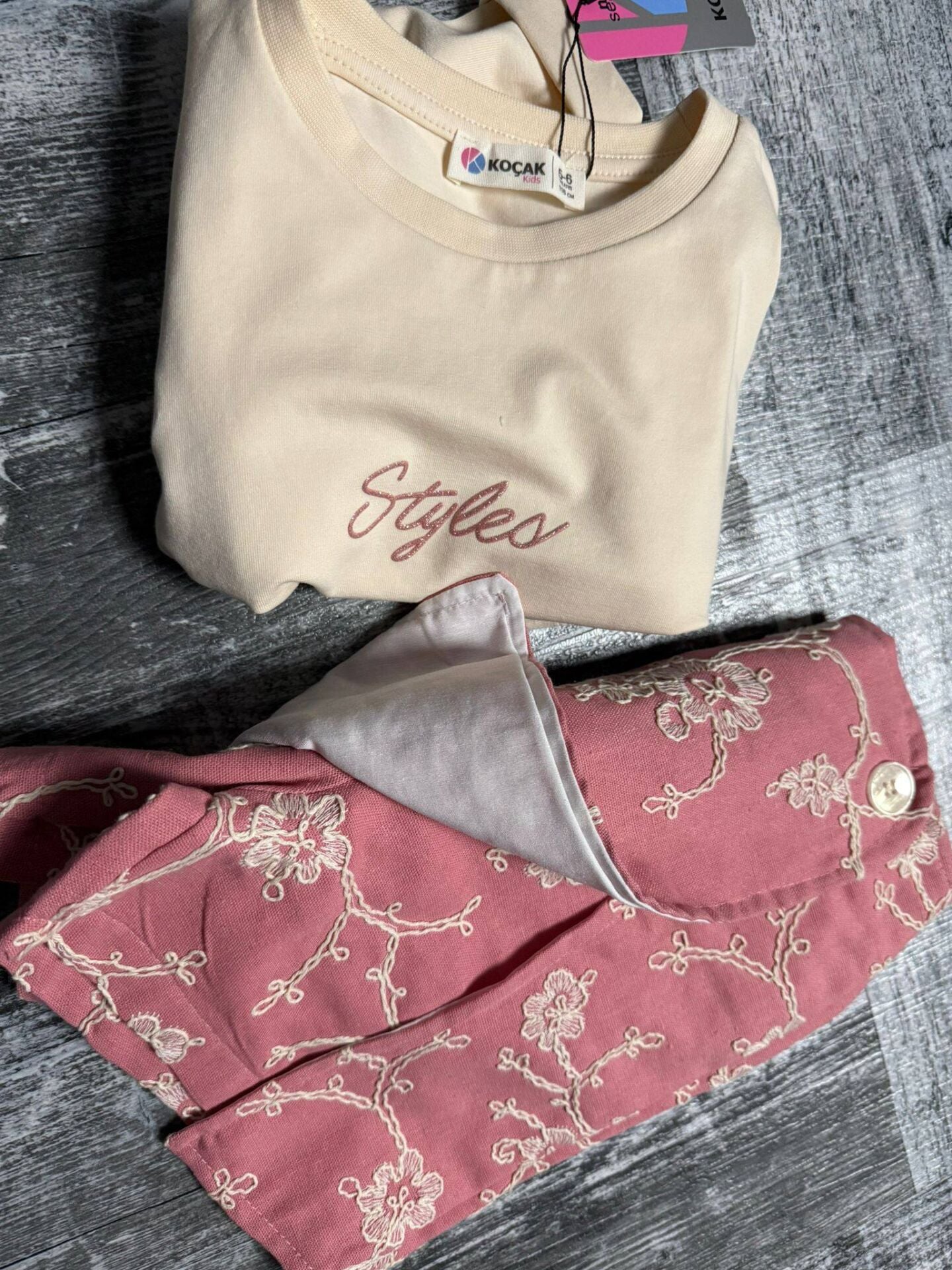 P 26-107 BRODE ŞORT ETEKLİ 2 Lİ KIZ TAKIM