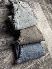 TAŞLI BORU PAÇA GARSON KIZ PANTOLON