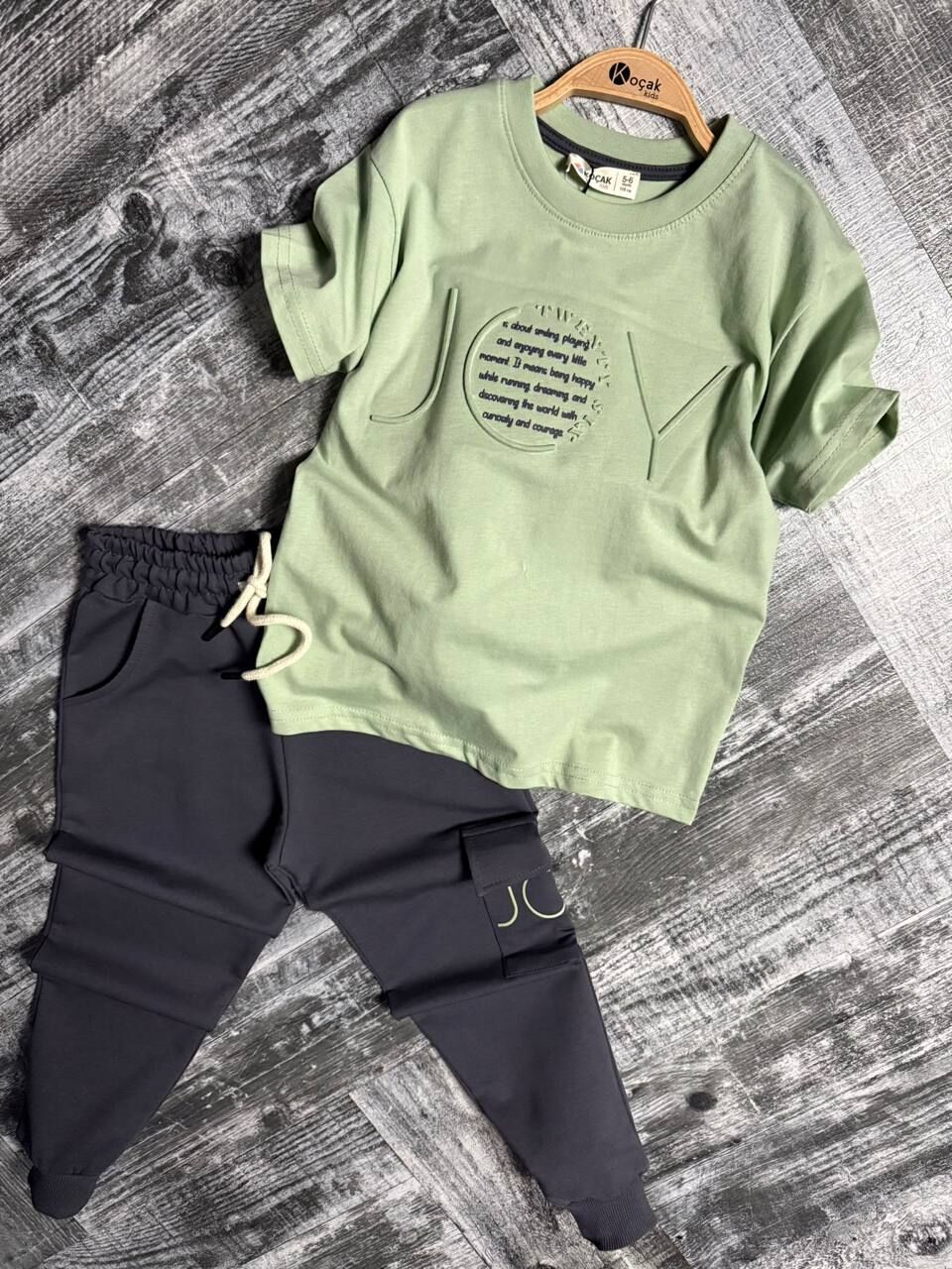 1406 JOY GOFRE BASKI ERKEK 2 Lİ TAKIM