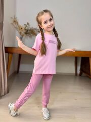 3253 BROKLYN ÇİFT BASKI CEPLİ 2Li KIZ TAKIM
