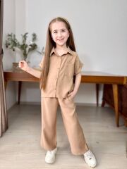 P 26-145 MODAL KUMŞ GARSON BOY GÖMLEK PANTOLONLU KIZ TAKIM