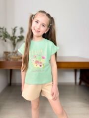 P 26-200 FLOWERS BASKI GARSON KIZ ŞORT TAKIM