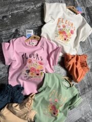 P 26-200 FLOWERS BASKI GARSON KIZ ŞORT TAKIM