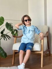 1468 FEARLES PANO BASKI GARSON ERKEK 2Lİ ŞORT TAKIM