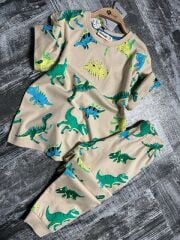 DİNAZOR DESENLİ KISA KOL PİJAMA TAKIMI