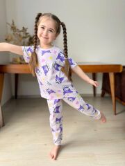 KUROMİ BASKILI  KISA KOL PİJAMA TAKIMI
