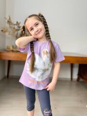3281 KUĞU BASKI KAPRİ KIZ TAKIM
