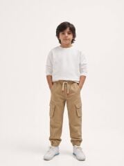 202622 PAÇA LASTİKLİ KARGO CEP GABARDİN JOGGER PANTOLON