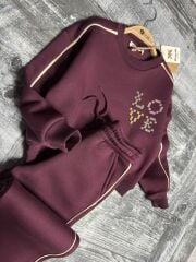 P27-1127 LOVE NAKIŞLI BİYELİ  GARSON 2 Lİ KIZ TAKIM