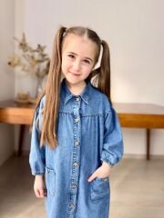DUĞMELİ KOT ELBİSE