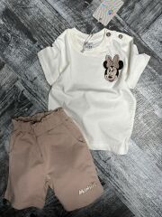 MİNNİE  NAKIŞLI ŞORT BEBE TAKIM