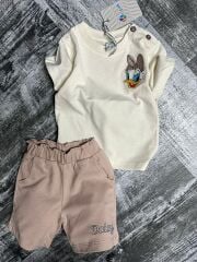 DAİSY NAKIŞLI ŞORT BEBE TAKIM