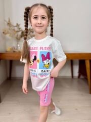 32108 MİNNİE BASKI SLİM ŞORT TAKIM