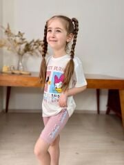 32108 MİNNİE BASKI SLİM ŞORT TAKIM