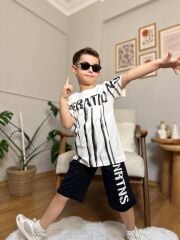 1272  NERATİO KABARTMA BASKI GARSON 2li ŞORT TAKIM